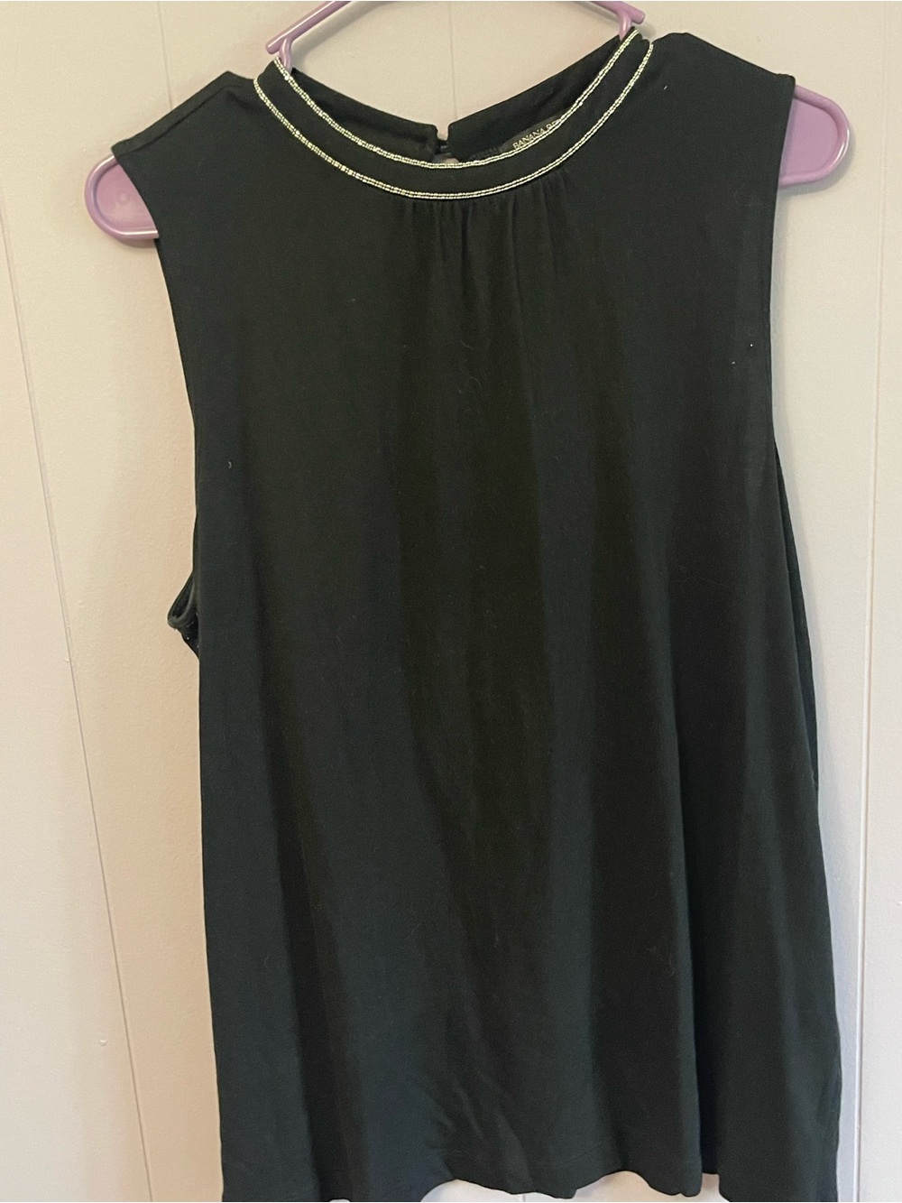 Banana Republic Black Sleeveless Camisole with Metallic Trim